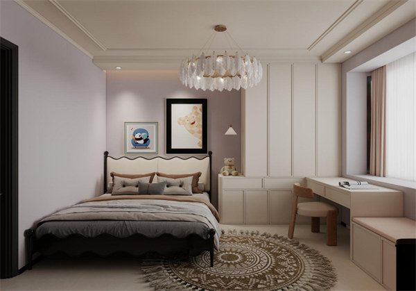 西陵花園124㎡|雕花石膏線+吊燈的法式風(fēng)格，讓每一幀都像電影里的場(chǎng)景